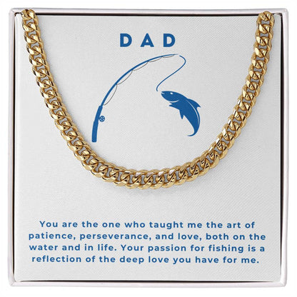 Dad- Taught me patience-Cuban Link Chain - Essential Home Zone Essential Home Zone Jewelry Dad- Taught me patience-Cuban Link Chain