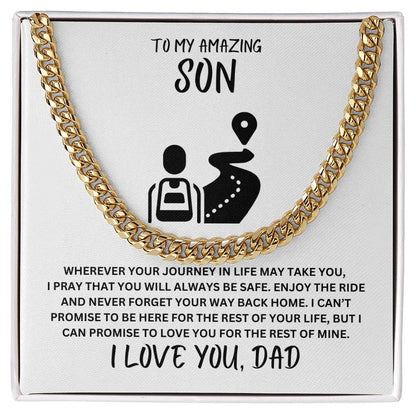 Son- Always be safe-Cuban Link Chain - Essential Home Zone Essential Home Zone Jewelry Son- Always be safe-Cuban Link Chain