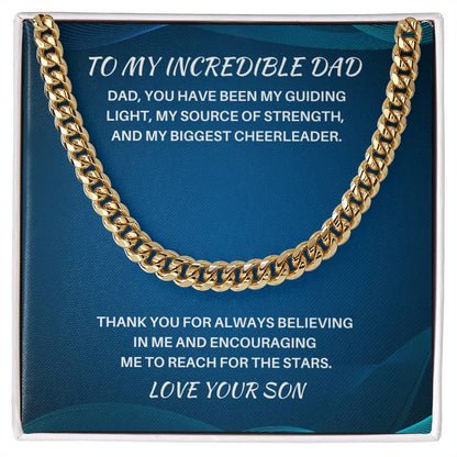 Dad- My guiding light-Cuban Link Chain - Essential Home Zone Essential Home Zone Jewelry Dad- My guiding light-Cuban Link Chain