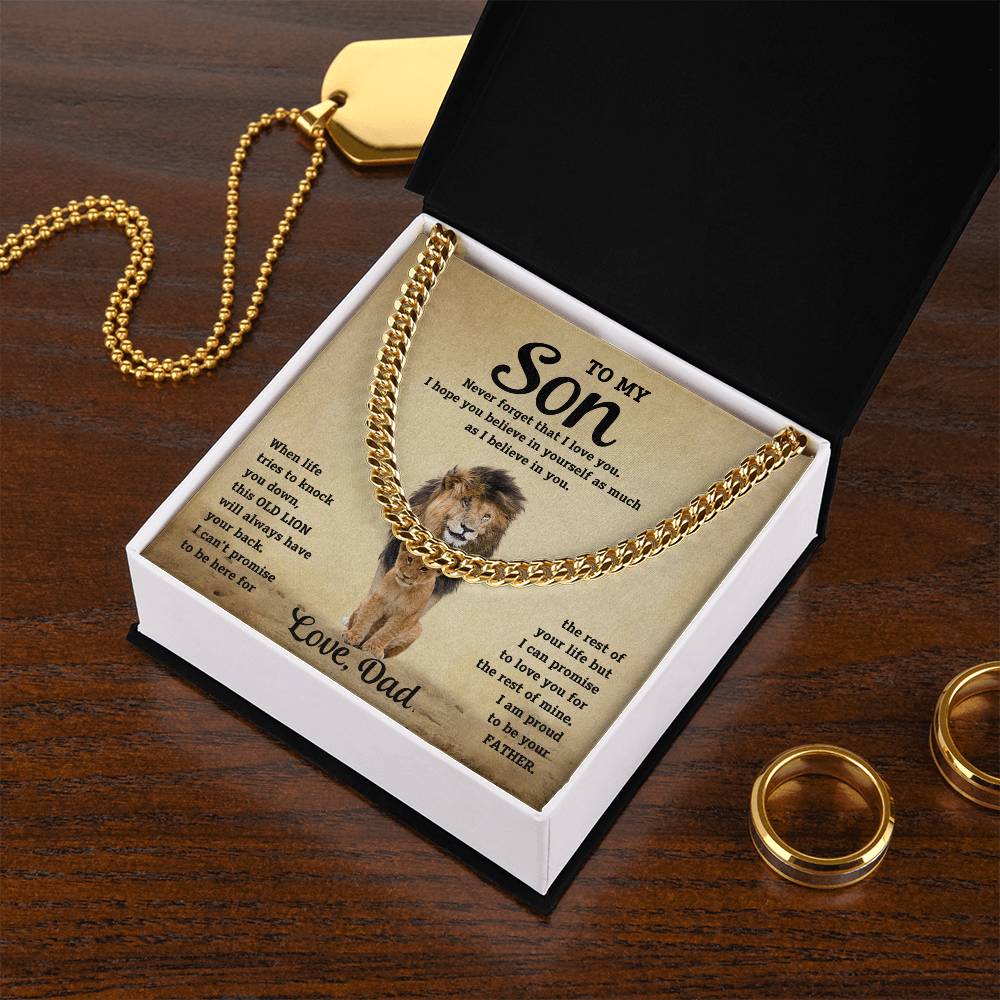 Son- Believe in yourself-Cuban Link Chain - Essential Home Zone Essential Home Zone Jewelry Son- Believe in yourself-Cuban Link Chain