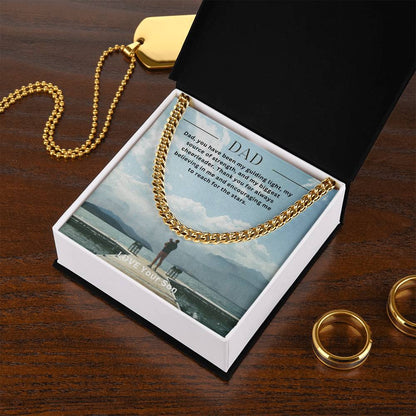 Dad- My guiding light-Cuban Link Chain - Essential Home Zone Essential Home Zone Jewelry Dad- My guiding light-Cuban Link Chain