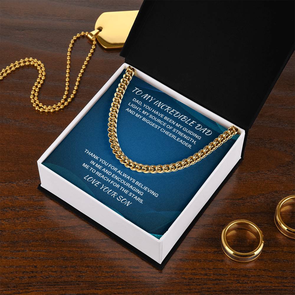 Dad- My guiding light-Cuban Link Chain - Essential Home Zone Essential Home Zone Jewelry Dad- My guiding light-Cuban Link Chain