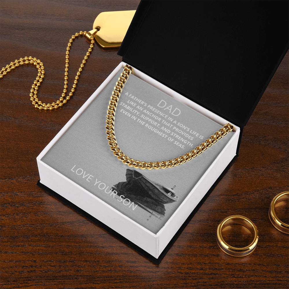 Dad- A father's presence-Cuban Link Chain - Essential Home Zone Essential Home Zone Jewelry Dad- A father's presence-Cuban Link Chain