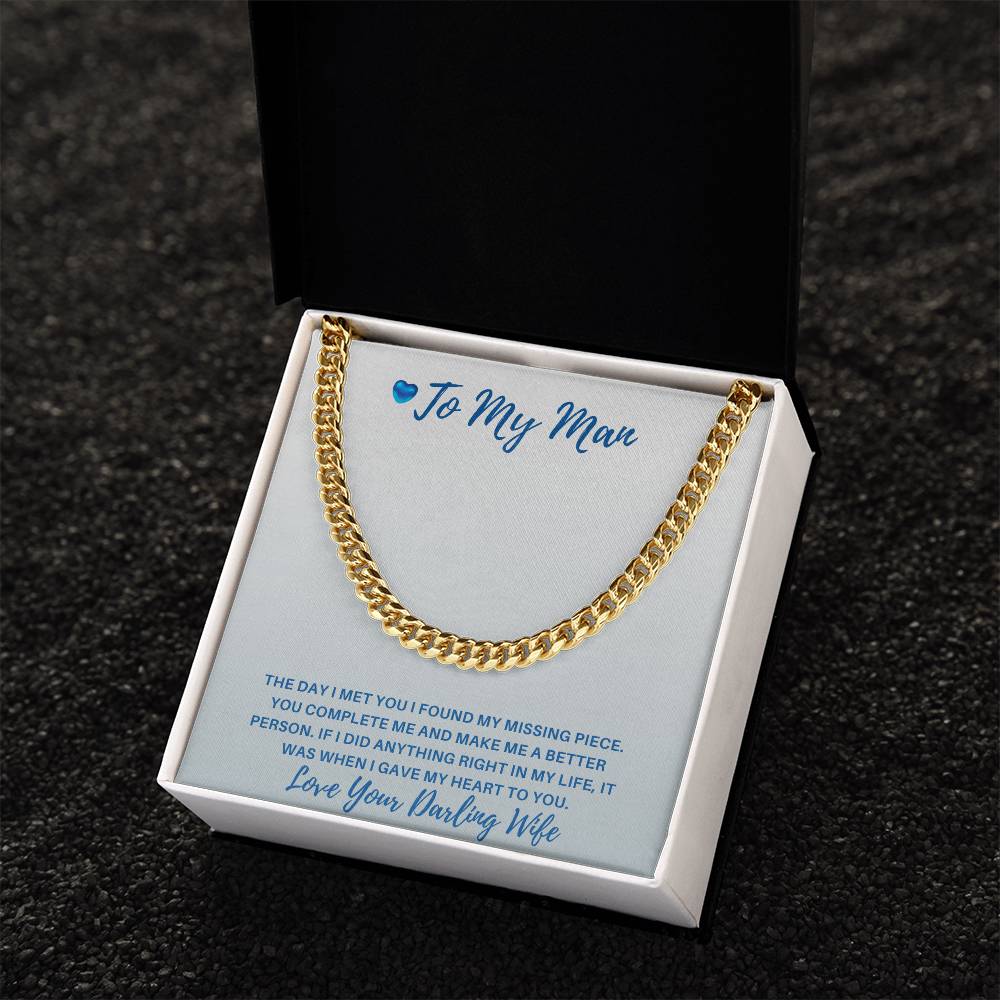 My Man-Cuban Link Chain with a Message Card 86