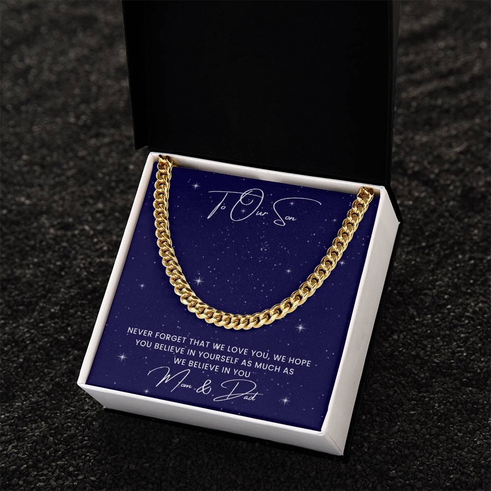 Son- Believe in yourself-Cuban Link Chain - Essential Home Zone Essential Home Zone Jewelry Son- Believe in yourself-Cuban Link Chain