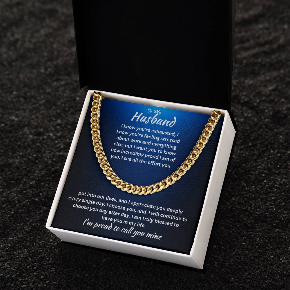 Husband- I am truly blessed -Cuban Link Chain - Essential Home Zone Essential Home Zone Jewelry Husband- I am truly blessed -Cuban Link Chain