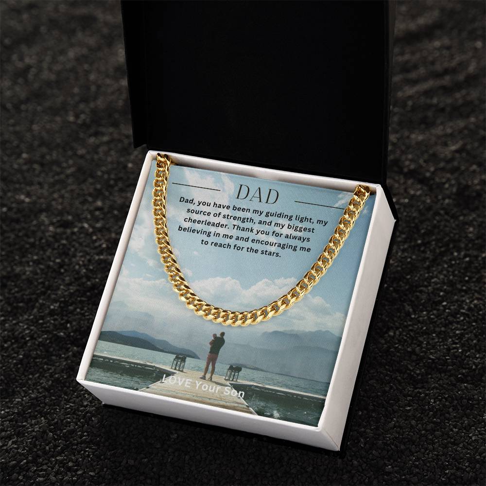 Dad- My guiding light-Cuban Link Chain - Essential Home Zone Essential Home Zone Jewelry Dad- My guiding light-Cuban Link Chain