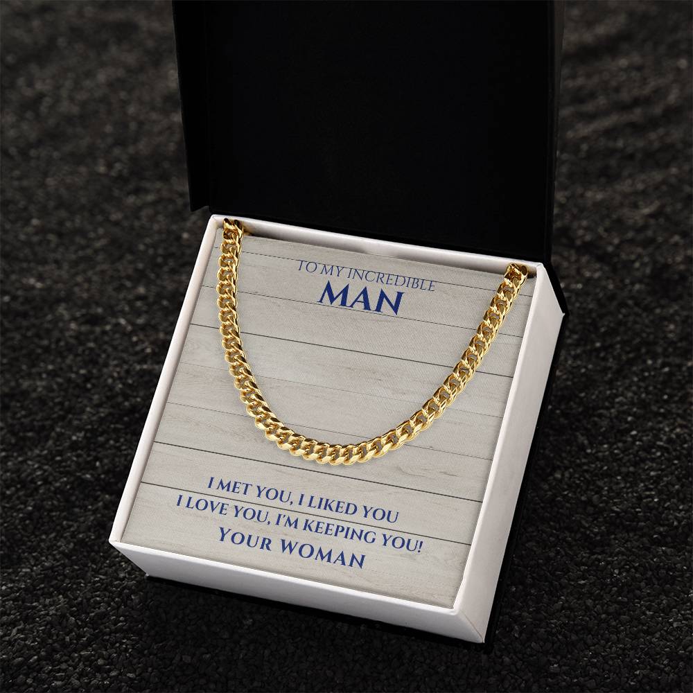 Husband- I met you-Cuban Link Chain - Essential Home Zone Essential Home Zone Jewelry Husband- I met you-Cuban Link Chain