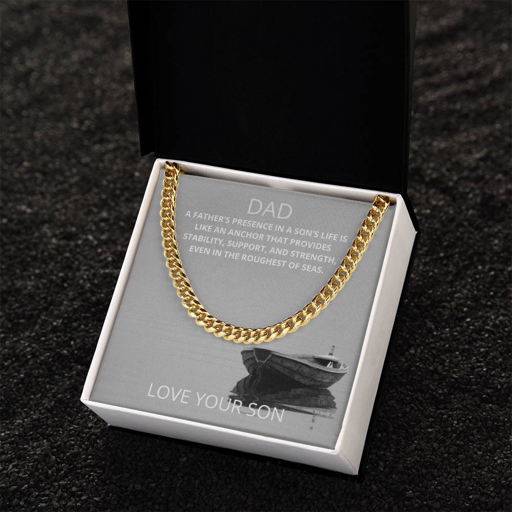 Dad- A father's presence-Cuban Link Chain - Essential Home Zone Essential Home Zone Jewelry Dad- A father's presence-Cuban Link Chain