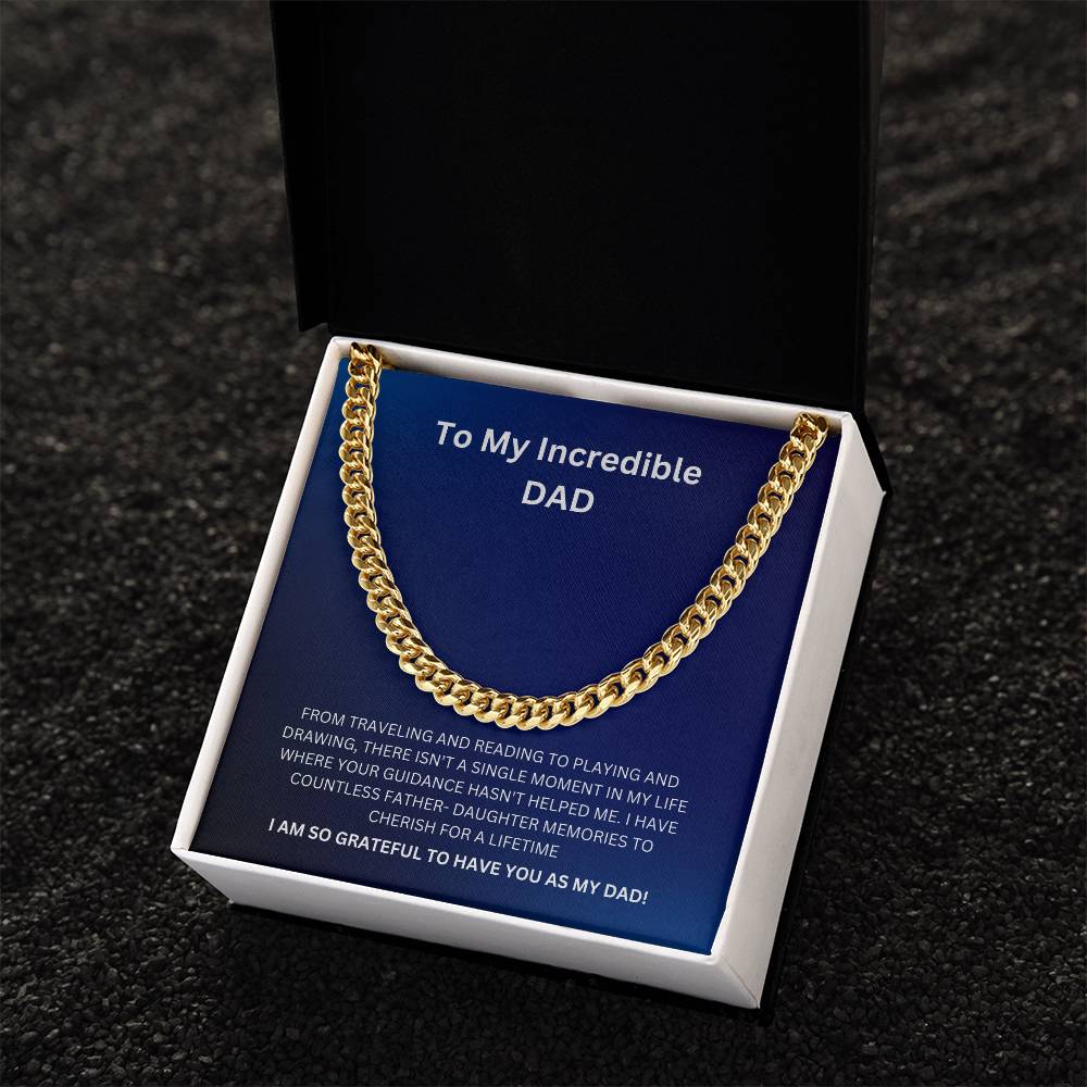 Dad- To have you as my dad-Cuban Link Chain - Essential Home Zone Essential Home Zone Jewelry Dad- To have you as my dad-Cuban Link Chain