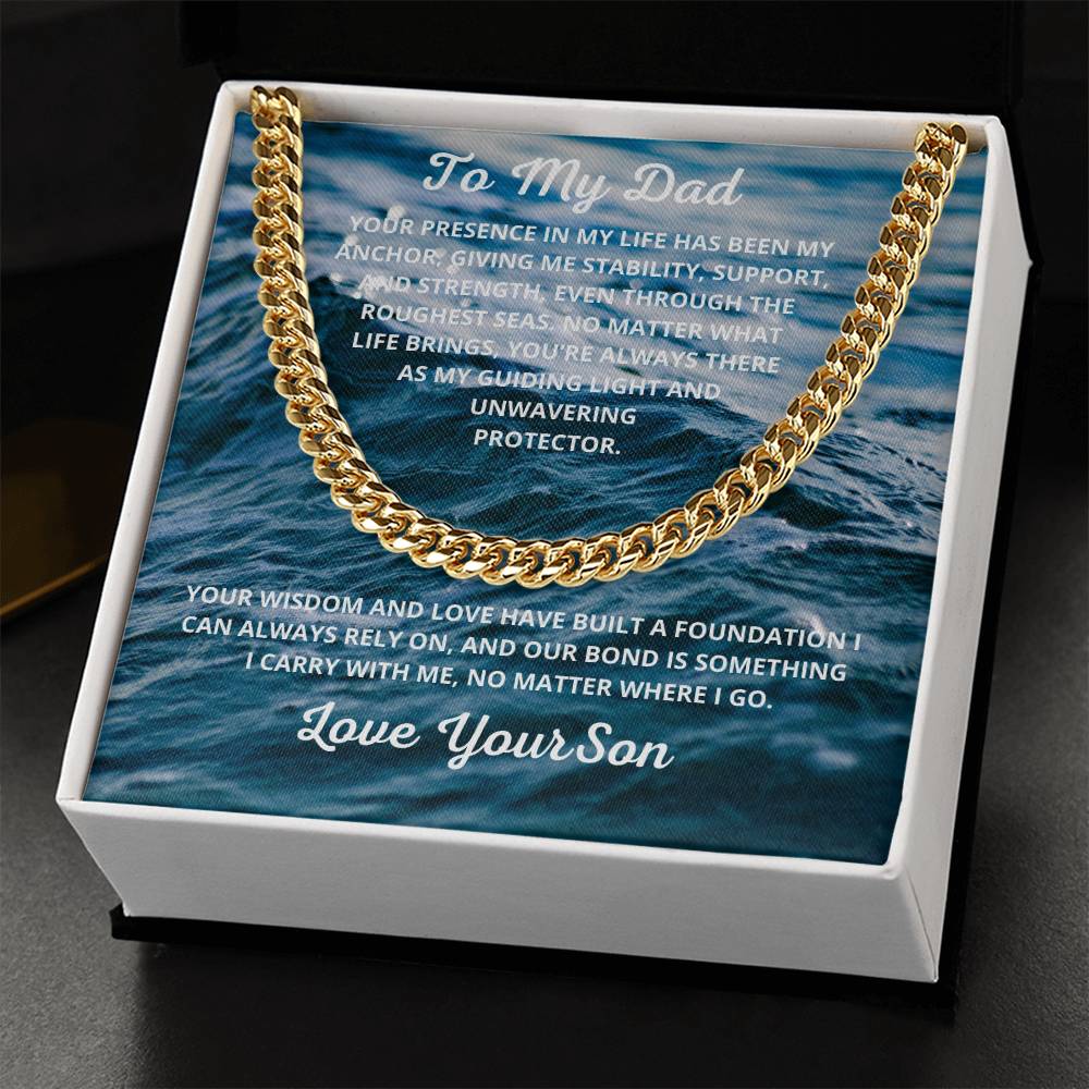 Dad-Cuban Link Chain with a Message Card 6