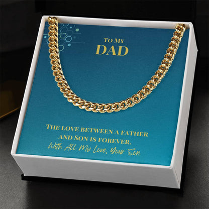 Dad- Love between a father-Cuban Link Chain - Essential Home Zone Essential Home Zone 14K Yellow Gold Finish / Standard Box Jewelry Dad- Love between a father-Cuban Link Chain