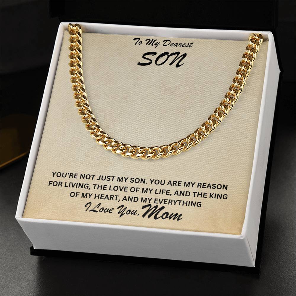 Son- My reason for living-Cuban Link Chain - Essential Home Zone Essential Home Zone 14K Yellow Gold Finish / Standard Box Jewelry Son- My reason for living-Cuban Link Chain