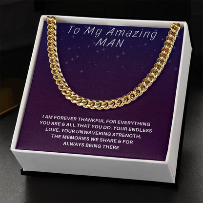 Husband- Your endless love-Cuban Link Chain - Essential Home Zone Essential Home Zone 14K Yellow Gold Finish / Standard Box Jewelry Husband- Your endless love-Cuban Link Chain