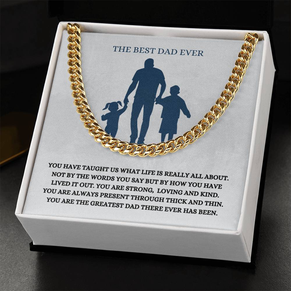 Dad- What life is all about-Cuban Link Chain - Essential Home Zone Essential Home Zone 14K Yellow Gold Finish / Standard Box Jewelry Dad- What life is all about-Cuban Link Chain