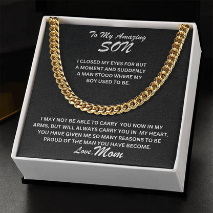 Son- I closed my eyes -Cuban Link Chain - Essential Home Zone Essential Home Zone 14K Yellow Gold Finish / Standard Box Jewelry Son- I closed my eyes -Cuban Link Chain