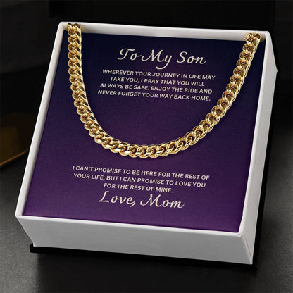 Son- Enjoy the ride-Cuban Link Chain - Essential Home Zone Essential Home Zone 14K Yellow Gold Finish / Standard Box Jewelry Son- Enjoy the ride-Cuban Link Chain