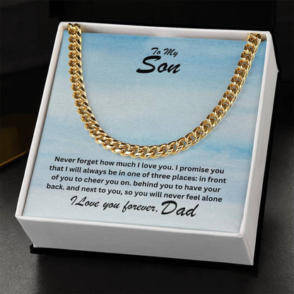 Son- One of three places-Cuban Link Chain - Essential Home Zone Essential Home Zone 14K Yellow Gold Finish / Standard Box Jewelry Son- One of three places-Cuban Link Chain