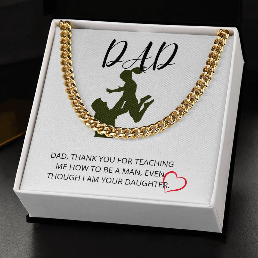 Dad- I’m your daughter-Cuban Link Chain - Essential Home Zone Essential Home Zone 14K Yellow Gold Finish / Standard Box Jewelry Dad- I’m your daughter-Cuban Link Chain