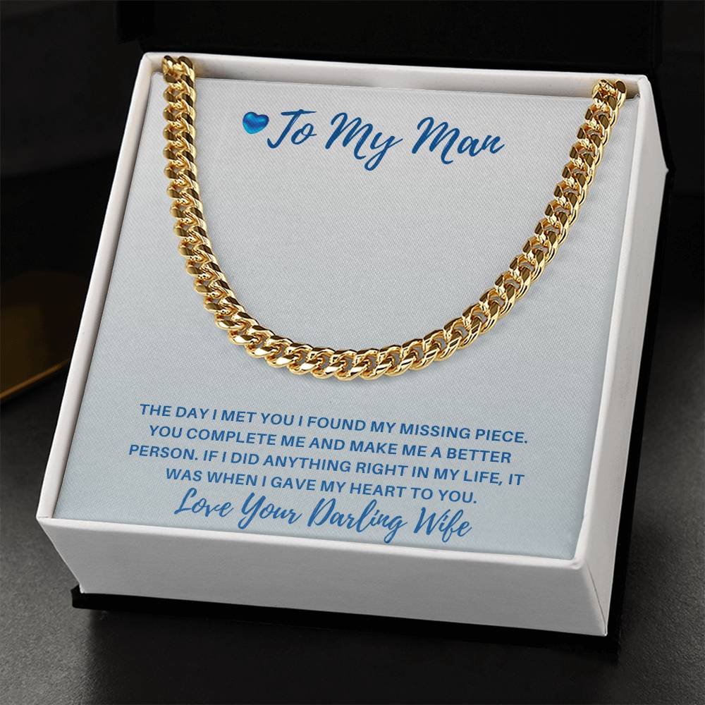 My Man-Cuban Link Chain with a Message Card 86