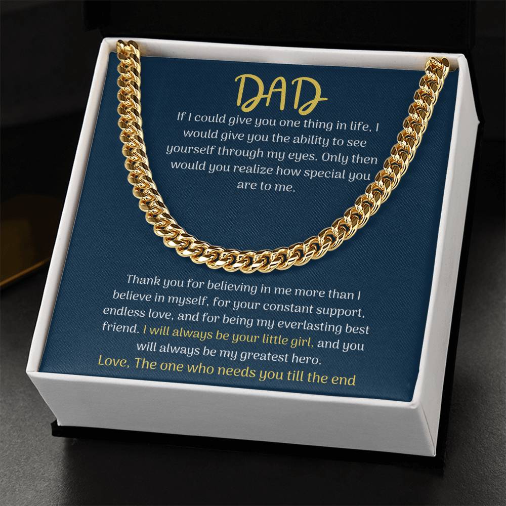 Dad- Give you one thing in life-Cuban Link Chain - Essential Home Zone Essential Home Zone 14K Yellow Gold Finish / Standard Box Jewelry Dad- Give you one thing in life-Cuban Link Chain