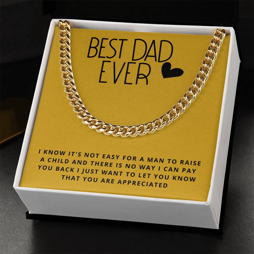 Dad- It's not easy for a man-Cuban Link Chain - Essential Home Zone Essential Home Zone 14K Yellow Gold Finish / Standard Box Jewelry Dad- It's not easy for a man-Cuban Link Chain