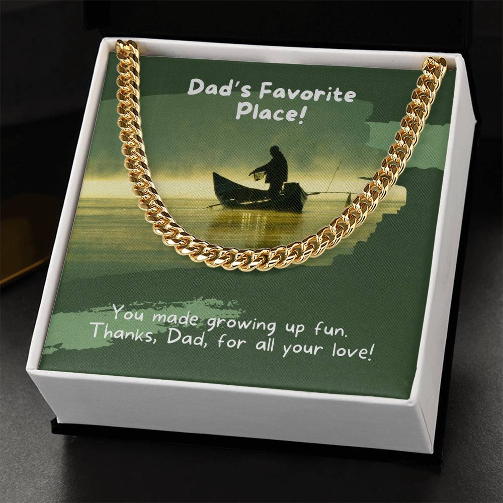 Dad- Made growing up fun-Cuban Link Chain - Essential Home Zone Essential Home Zone 14K Yellow Gold Finish / Standard Box Jewelry Dad- Made growing up fun-Cuban Link Chain