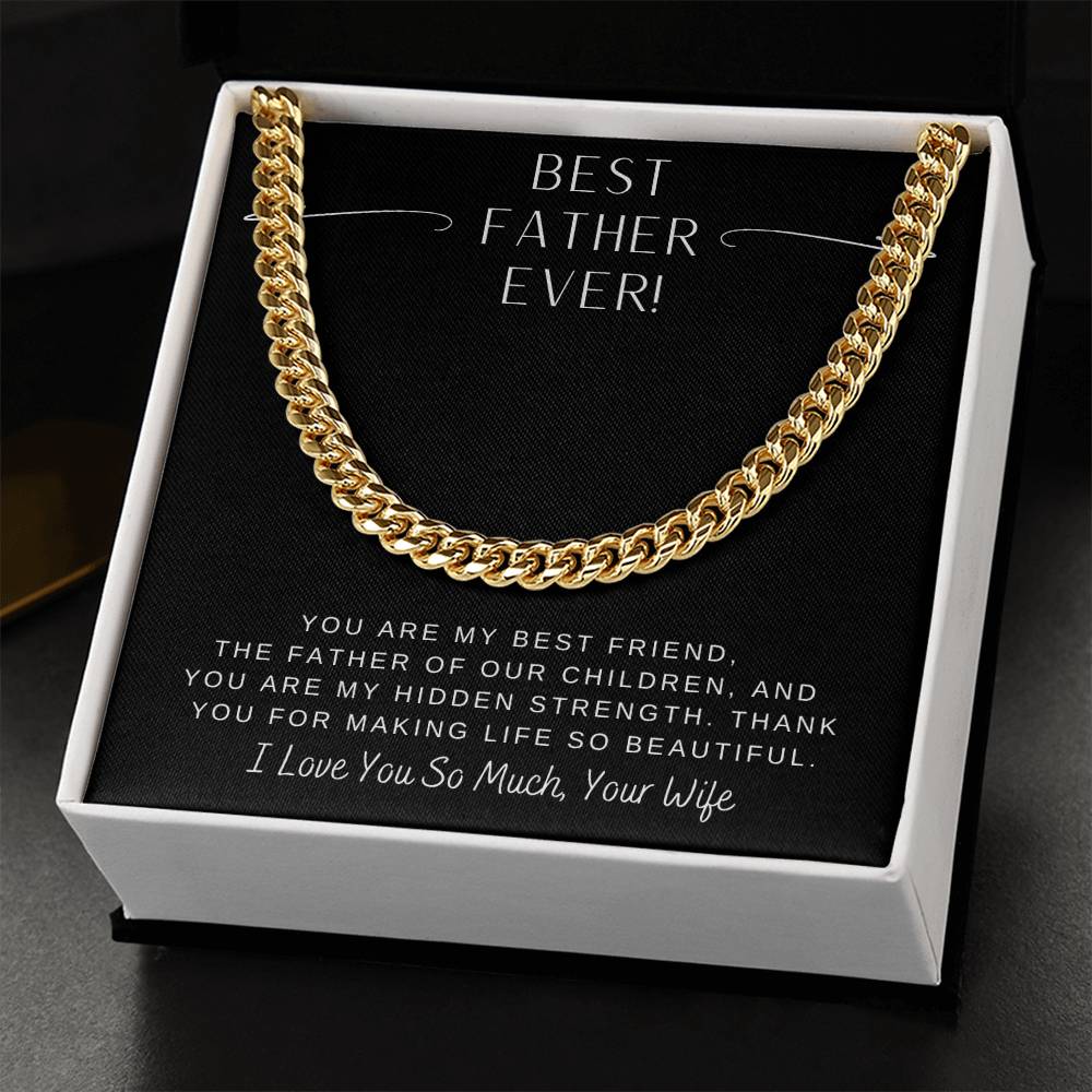 Dad- Making life so beautiful-Cuban Link Chain - Essential Home Zone Essential Home Zone 14K Yellow Gold Finish / Standard Box Jewelry Dad- Making life so beautiful-Cuban Link Chain