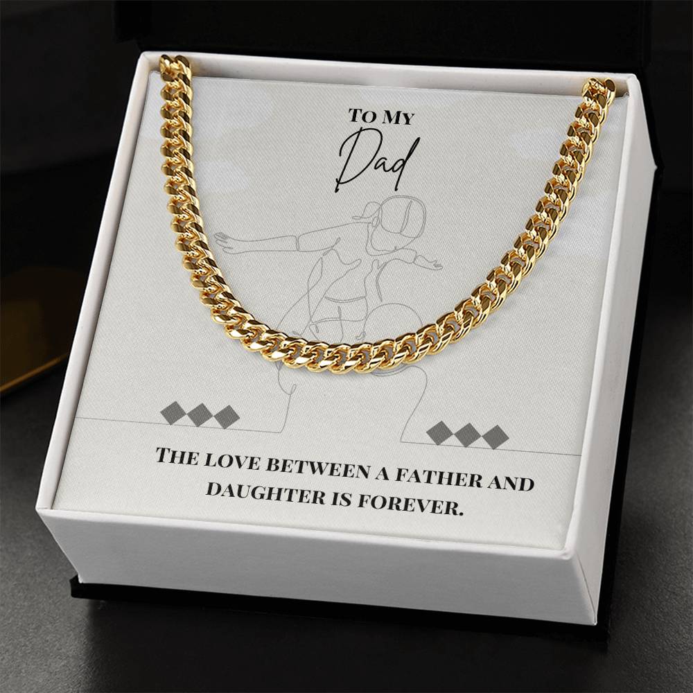 Dad- Love between a father-Cuban Link Chain - Essential Home Zone Essential Home Zone 14K Yellow Gold Finish / Standard Box Jewelry Dad- Love between a father-Cuban Link Chain