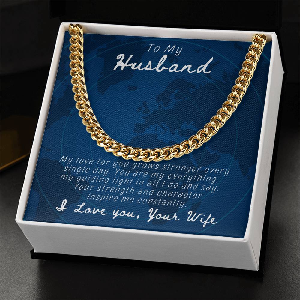 Husband- You are my everything-Cuban Link Chain - Essential Home Zone Essential Home Zone 14K Yellow Gold Finish / Standard Box Jewelry Husband- You are my everything-Cuban Link Chain