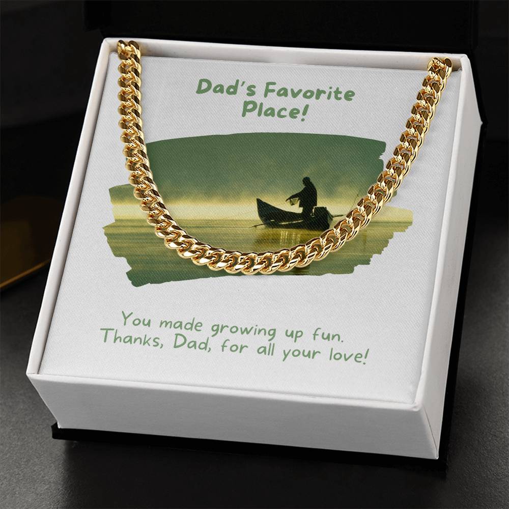 Dad- Made growing up fun-Cuban Link Chain - Essential Home Zone Essential Home Zone 14K Yellow Gold Finish / Standard Box Jewelry Dad- Made growing up fun-Cuban Link Chain