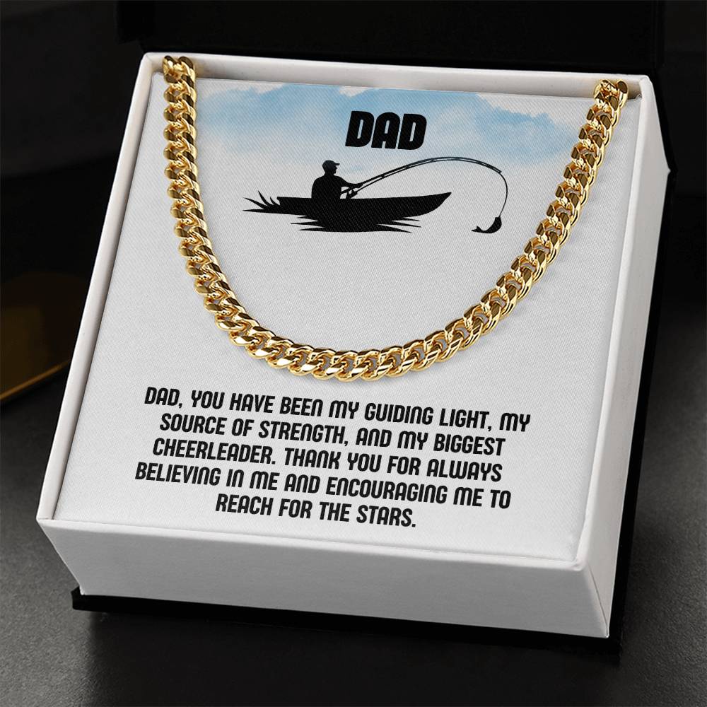 Dad- My guiding light-Cuban Link Chain - Essential Home Zone Essential Home Zone 14K Yellow Gold Finish / Standard Box Jewelry Dad- My guiding light-Cuban Link Chain