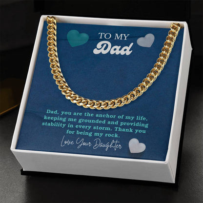 Dad- The anchor of my life-Cuban Link Chain - Essential Home Zone Essential Home Zone 14K Yellow Gold Finish / Standard Box Jewelry Dad- The anchor of my life-Cuban Link Chain