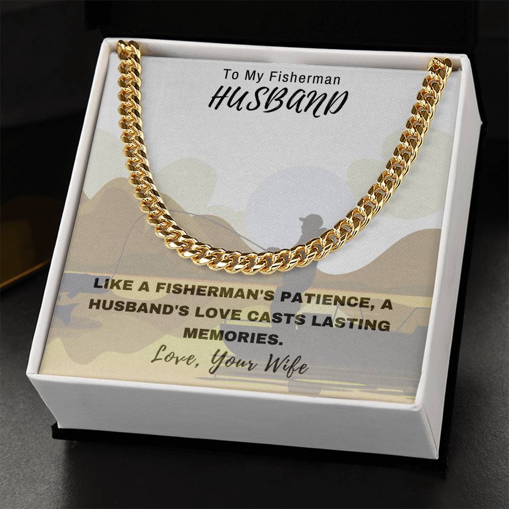 Husband- Fisherman-Cuban Link Chain - Essential Home Zone Essential Home Zone 14K Yellow Gold Finish / Standard Box Jewelry Husband- Fisherman-Cuban Link Chain