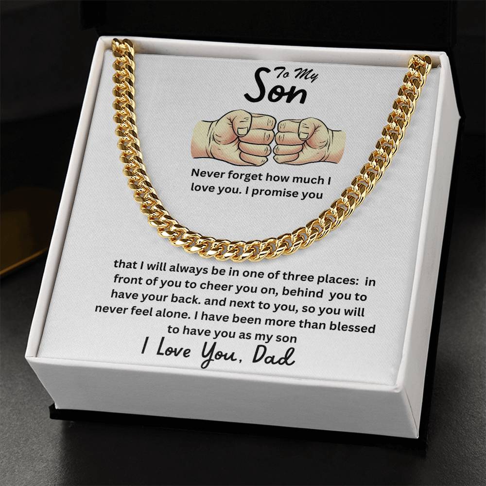 Son- One of three places-Cuban Link Chain - Essential Home Zone Essential Home Zone 14K Yellow Gold Finish / Standard Box Jewelry Son- One of three places-Cuban Link Chain