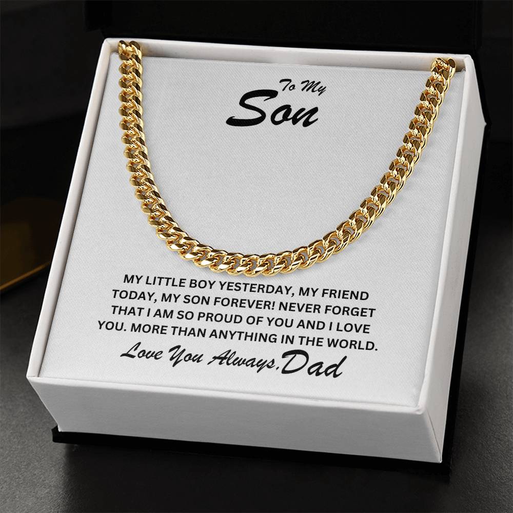 Son- My little boy -Cuban Link Chain - Essential Home Zone Essential Home Zone 14K Yellow Gold Finish / Standard Box Jewelry Son- My little boy -Cuban Link Chain