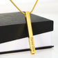 Holiday Gift-Engraved 4-Sided Stick Necklace