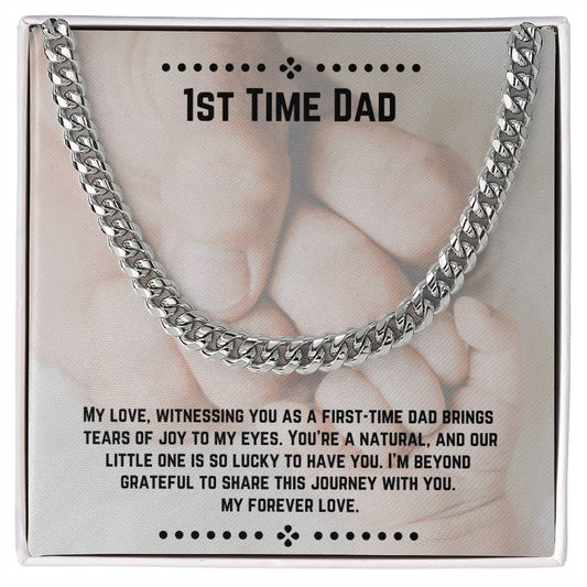 New Dad-Give your special someone a classic necklace that shows off their strength and style! Our Cuban personalized message  Link Chain 103