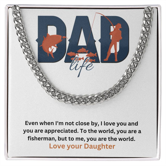 Dad- You are the world-Cuban Link Chain - Essential Home Zone Essential Home Zone Jewelry Dad- You are the world-Cuban Link Chain