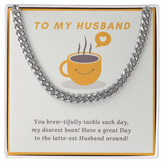 Husband- My dearest bean-Cuban Link Chain - Essential Home Zone Essential Home Zone Jewelry Husband- My dearest bean-Cuban Link Chain