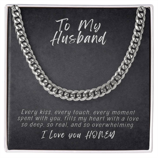 Husband- Fills my heart-Cuban Link Chain - Essential Home Zone Essential Home Zone Jewelry Husband- Fills my heart-Cuban Link Chain