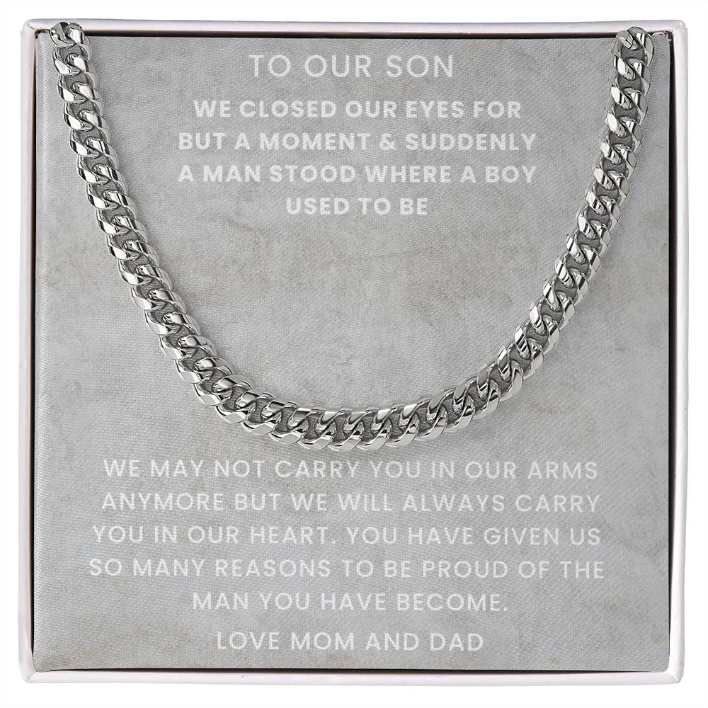 Son- The man you have become-Cuban Link Chain - Essential Home Zone Essential Home Zone Jewelry Son- The man you have become-Cuban Link Chain