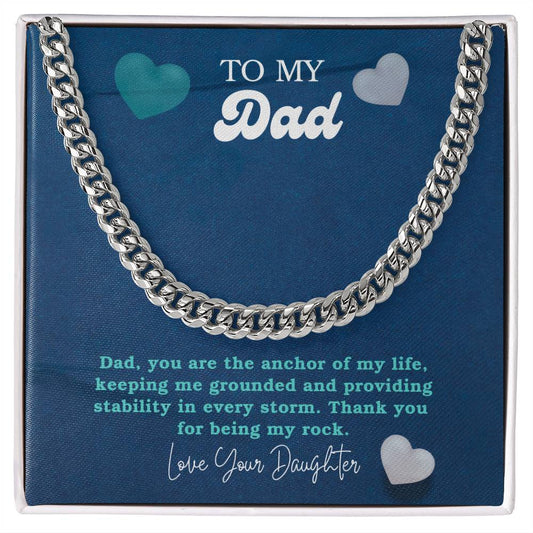 Dad- The anchor of my life-Cuban Link Chain - Essential Home Zone Essential Home Zone Jewelry Dad- The anchor of my life-Cuban Link Chain