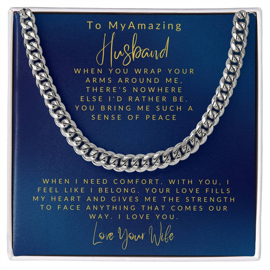 Husband- Your arms around me-Cuban Link Chain - Essential Home Zone Essential Home Zone Jewelry Husband- Your arms around me-Cuban Link Chain