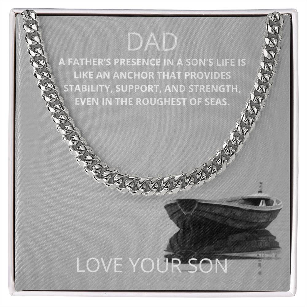 Dad- A father's presence-Cuban Link Chain - Essential Home Zone Essential Home Zone Jewelry Dad- A father's presence-Cuban Link Chain