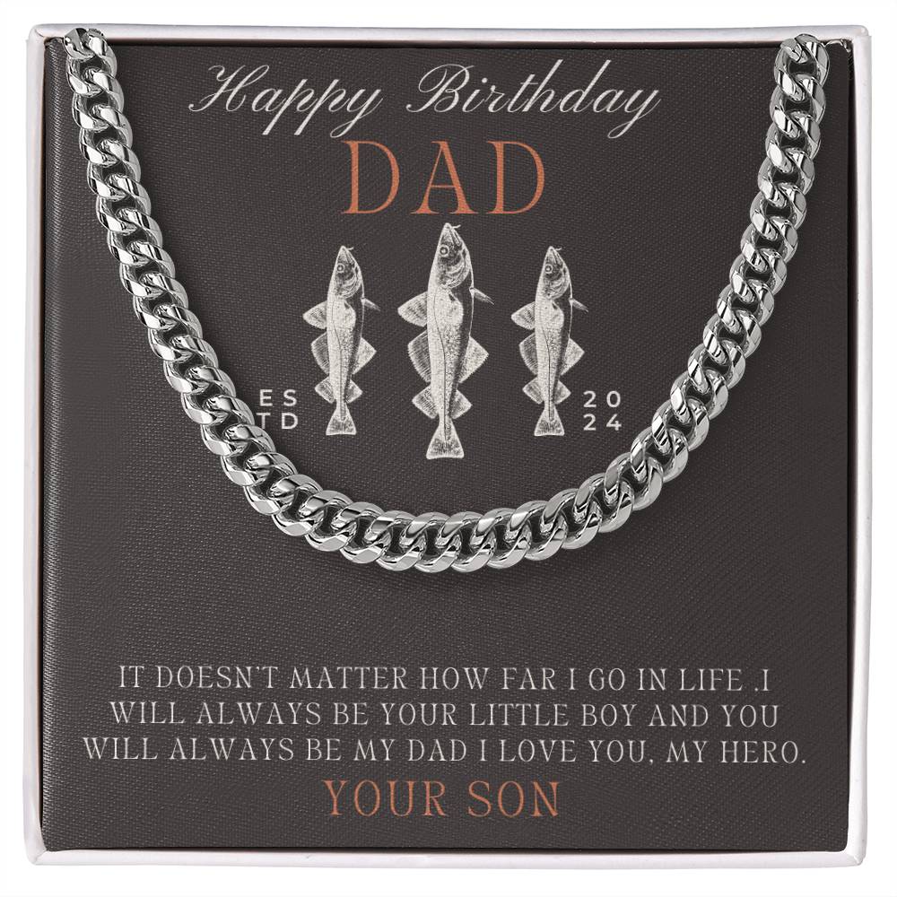 Dad- Always your little boy-Cuban Link Chain - Essential Home Zone Essential Home Zone Jewelry Dad- Always your little boy-Cuban Link Chain