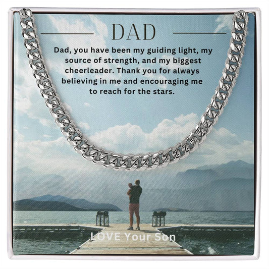 Dad- My guiding light-Cuban Link Chain - Essential Home Zone Essential Home Zone Jewelry Dad- My guiding light-Cuban Link Chain