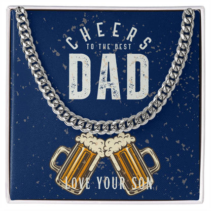 Dad- Cheers to the best dad-Cuban Link Chain - Essential Home Zone Essential Home Zone Jewelry Dad- Cheers to the best dad-Cuban Link Chain