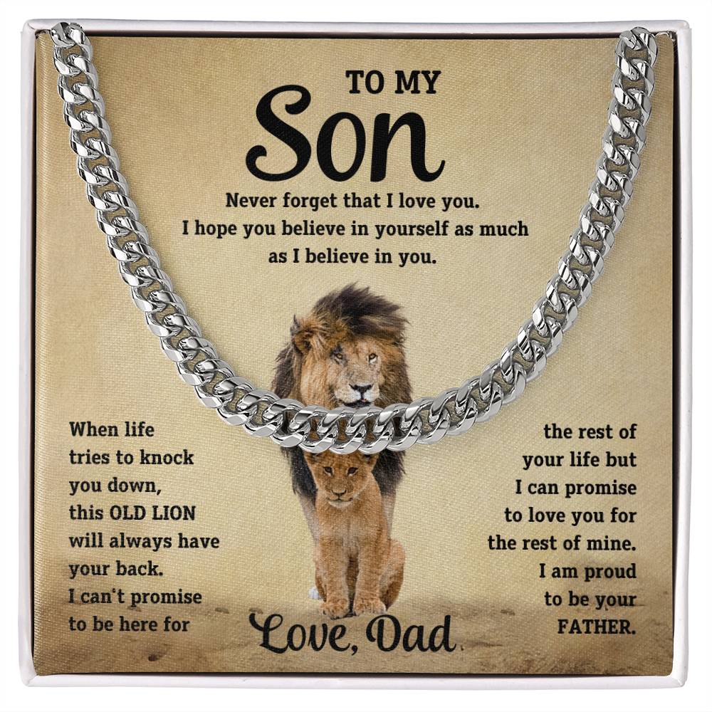 Son- Believe in yourself-Cuban Link Chain - Essential Home Zone Essential Home Zone Jewelry Son- Believe in yourself-Cuban Link Chain