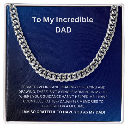 Dad- To have you as my dad-Cuban Link Chain - Essential Home Zone Essential Home Zone Jewelry Dad- To have you as my dad-Cuban Link Chain